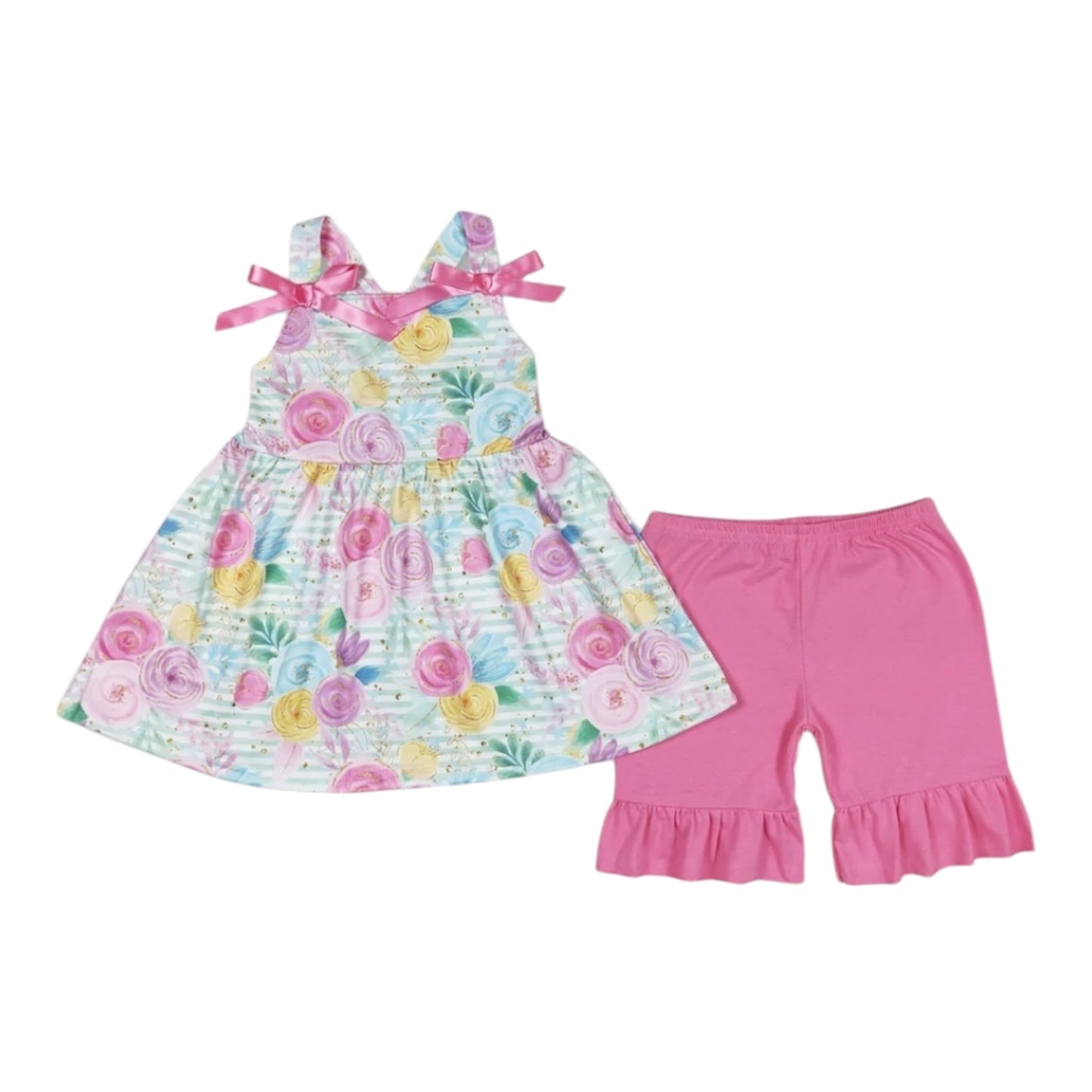 Floral Ruffle Shorts Set