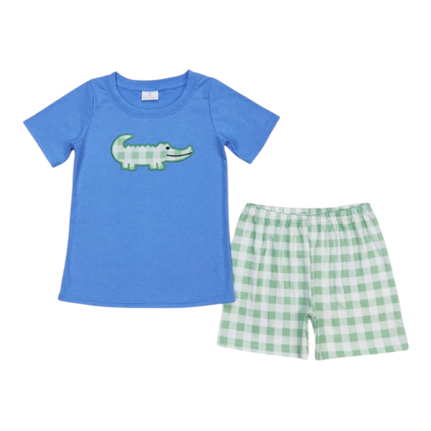 Embroidered Alligator Shorts Set