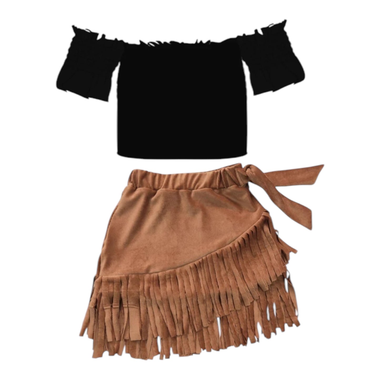 Western Fringe Skirt Set
