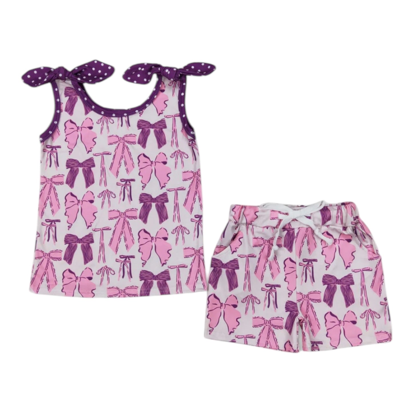 Bow Tank Top Shorts Set