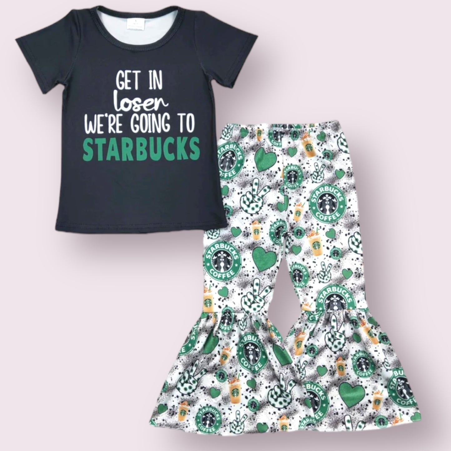 Coffee bell pant set
