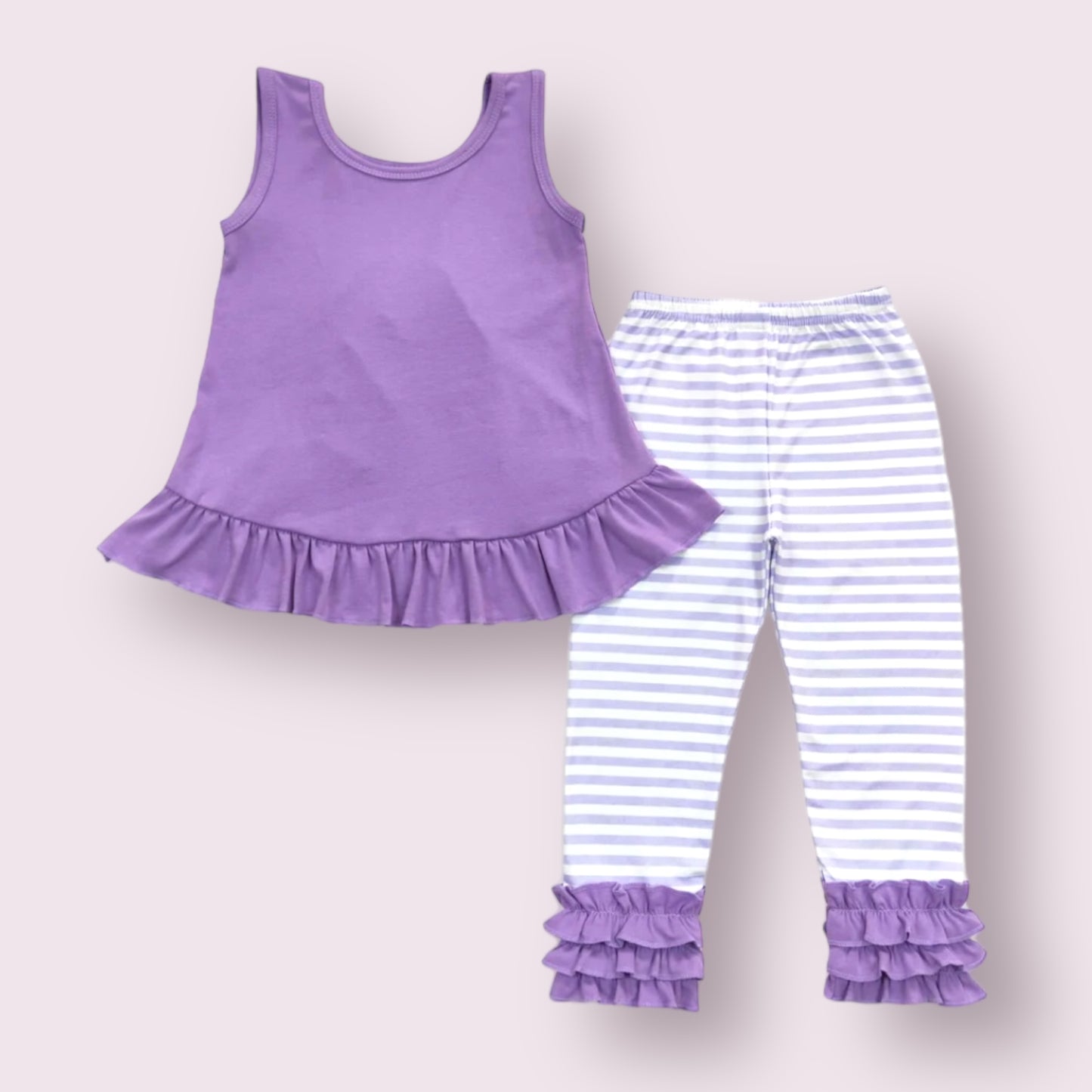 Open Back Swing Top and striped icing leggings