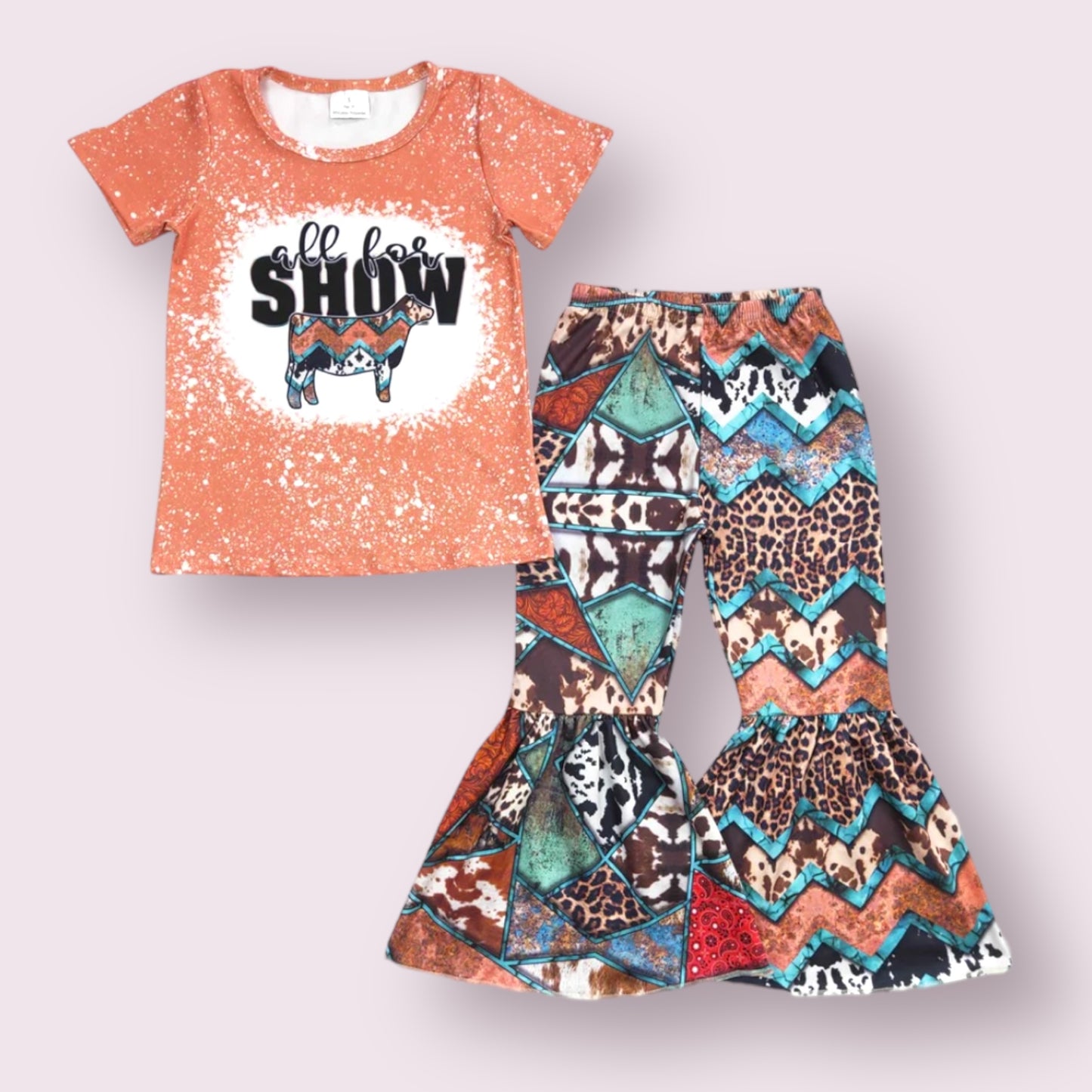 All For Show Top and Print Bell Pants